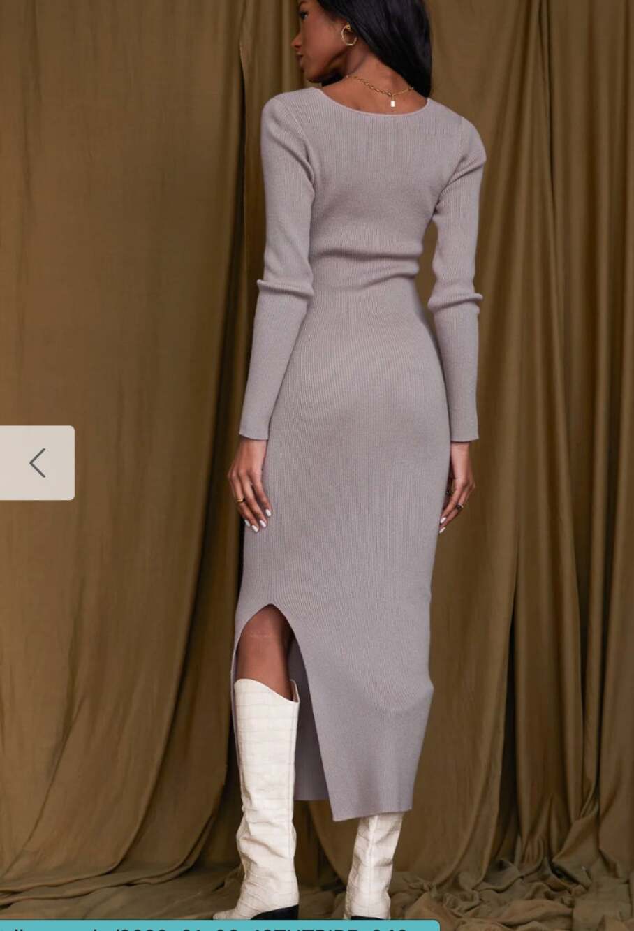 Eliana Taupe Midi Sweater Dress